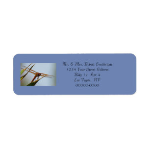 Dragonfly Blue Personlig Returetiketter Returadress Etikett