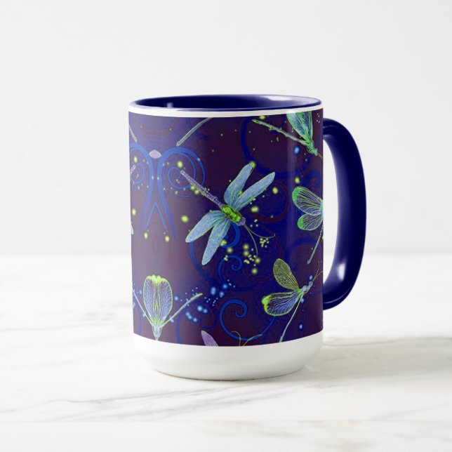 Dragonfly Blues 15oz-kombinationen Mugg (Framsida höger)