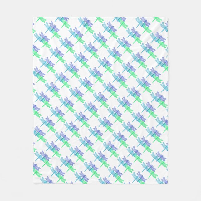 Dragonfly Blues Fleece Blanket (Framsidan)