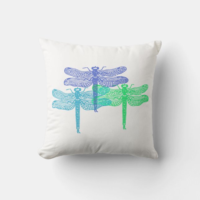 Dragonfly Blues Pillow Kudde (Framsida)