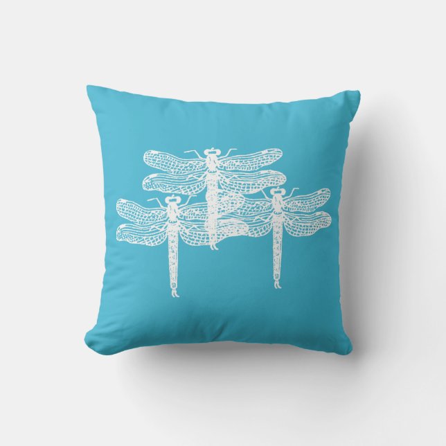 Dragonfly Blues Pillow Kudde (Framsida)