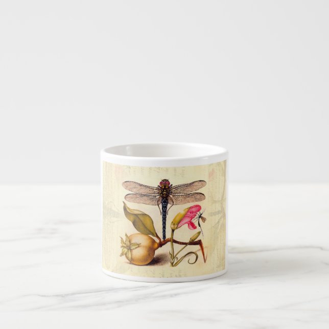 Dragonfly Botanical Nature Wildlife Espressomugg (Framsidan)