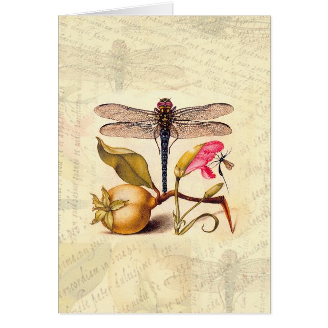 Dragonfly Botanical Nature Wildlife Hälsningskort (Framsidan)
