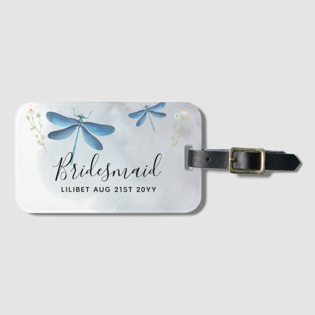 DragonFly BRIDESMAID Brudens sida Personlig Bagagebricka (Framsida horisontal)