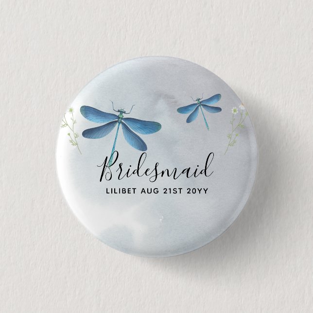 DragonFly BRIDESMAID Brudens sida Personlig Knapp (Framsida)