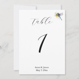 Dragonfly Bröllop, anpassningsbar bordsnummer