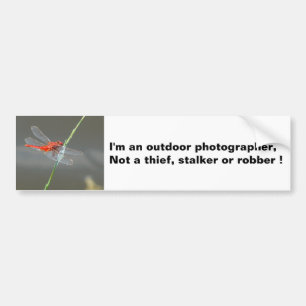 Dragonfly Bumper Sticker för utomhusfotograf Bildekal