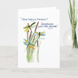 Dragonfly Card med vattenfärg och Lewis Carroll-ci Tack Kort