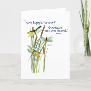 Dragonfly Card med vattenfärg och Lewis Carroll-ci Tack Kort