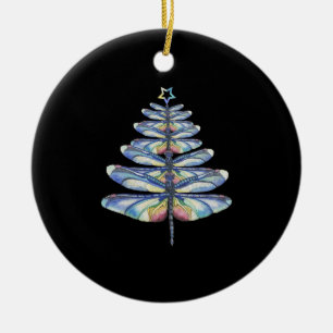 Dragonfly christmas julgransprydnad keramik