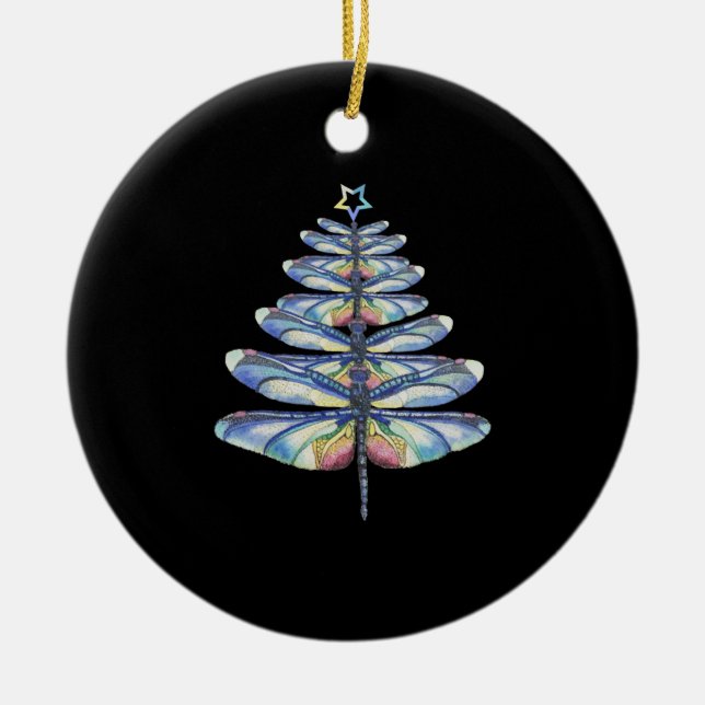 Dragonfly christmas julgransprydnad keramik (Framsidan)