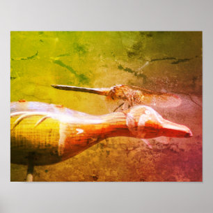 Dragonfly Co Pilot Insekt Abstrakt Grunge Poster