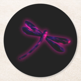 Dragonfly Coaster - Magenta Glow Underlägg Papper Rund