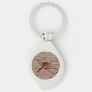 Dragonfly Colorful Swirl Silverfärgad Nyckelring