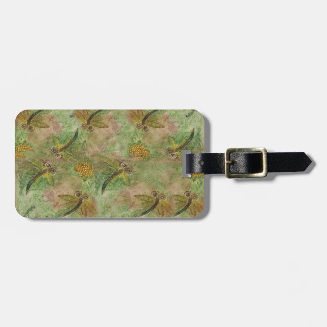 Dragonfly Cotton Candy Bagagebricka (Horisontell Framsida)