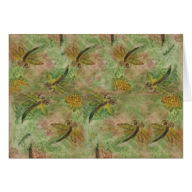 Dragonfly Cotton Candy Hälsningskort (Framsidan Horizontal)