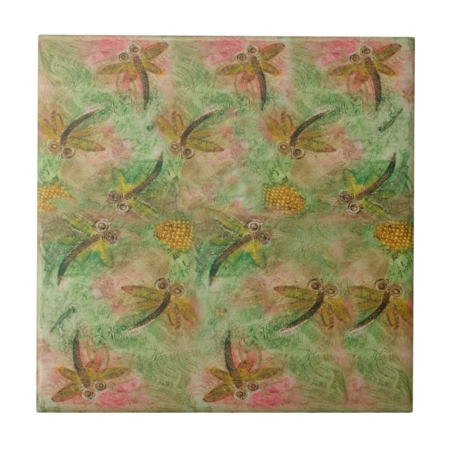 Dragonfly Cotton Candy Kakelplatta (Framsidan)
