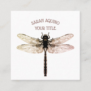 Dragonfly Curved Type Garden Design Fyrkantigt Visitkort