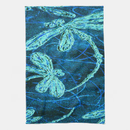Dragonfly Dance Blue Tango Kökshandduk