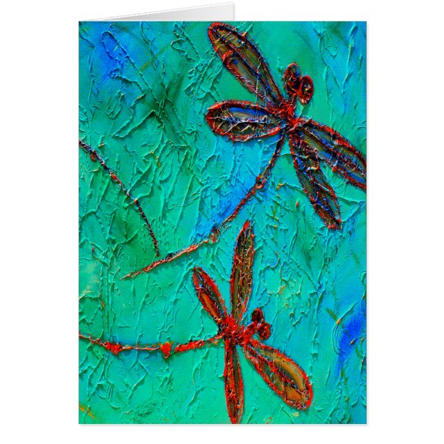 Dragonfly Dance Hälsningskort (Framsidan)