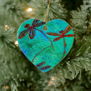 Dragonfly Dance Heart jul Ornament Anpassningsbar