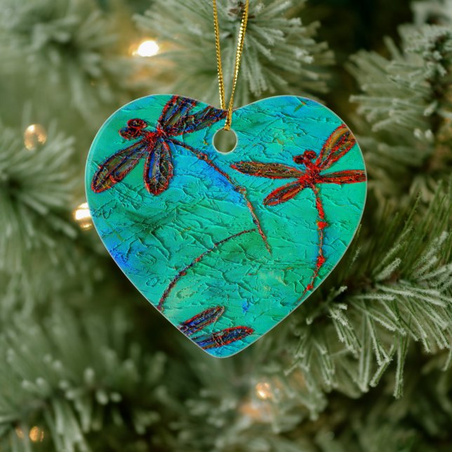 Dragonfly Dance Heart jul Ornament Anpassningsbar (Träd)