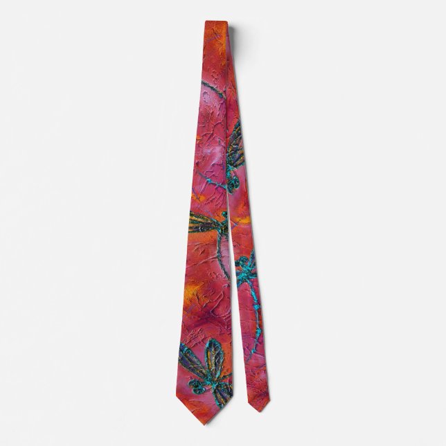 Dragonfly Dance Hett Fuchsia Neck Tie Slips (Framsida)