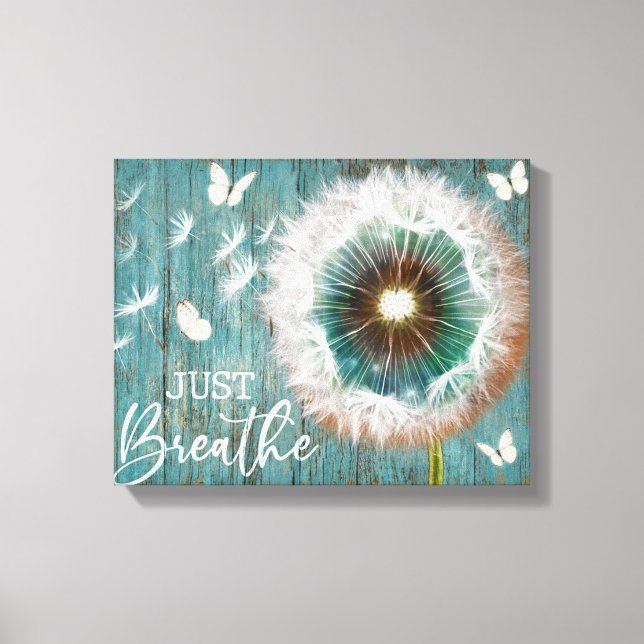 Dragonfly Dandelion Breathe Canvas Framed (Framsida)