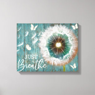 Dragonfly Dandelion Breathe Canvas Framsida