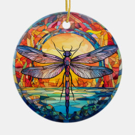 Dragonfly Dekoration, fastsatt glaskeramiskt Träd Julgransprydnad Keramik
