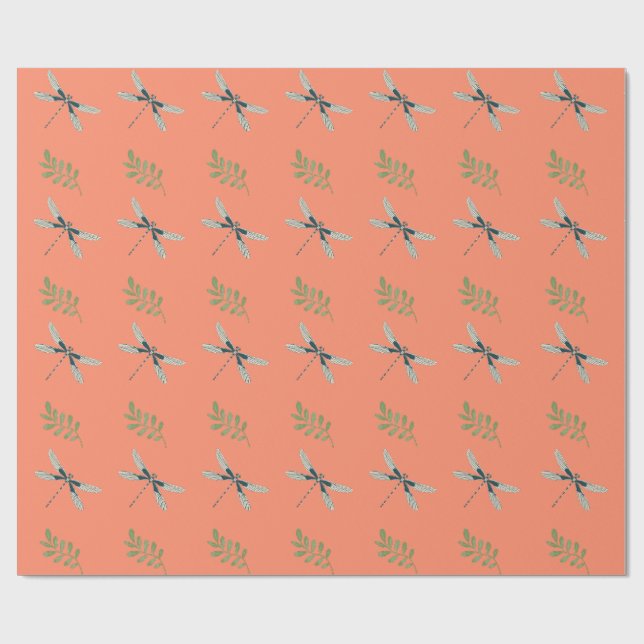 Dragonfly Delight: Coordinated Wrapping Papper Presentpapper (Platt)
