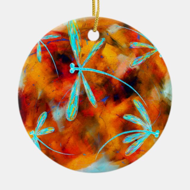 Dragonfly Desert Flit Julgransprydnad Keramik (Framsidan)