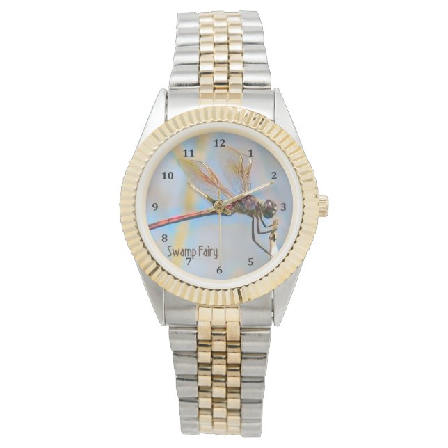 Dragonfly Design med Guld Tittar Vingar Armbandsur (Framsida)