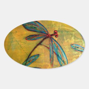 Dragonfly Dimma Ovalt Klistermärke