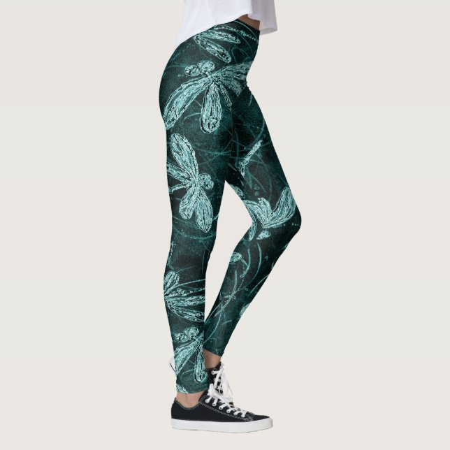 Dragonfly Disco Midnight Blue Leggings (Höger)