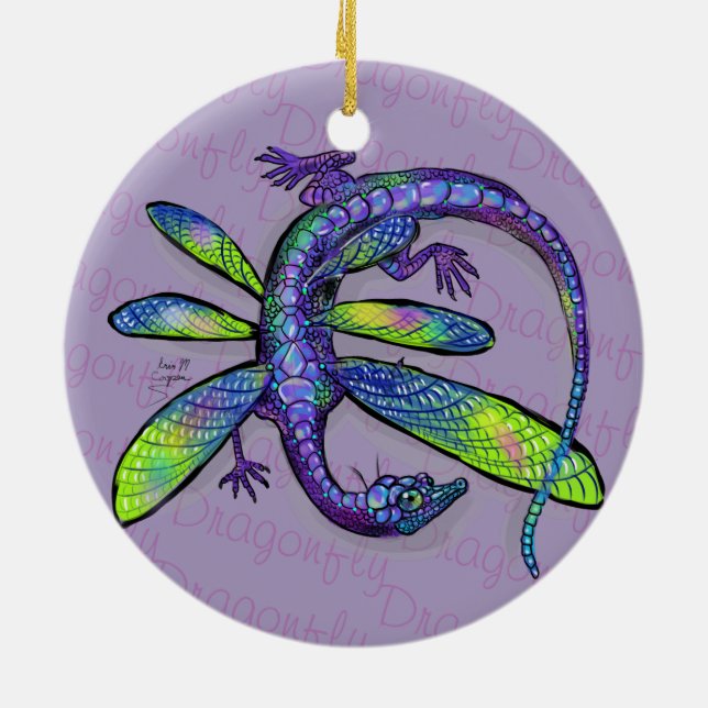 Dragonfly Dragon Julgransprydnad Keramik (Baksidan)