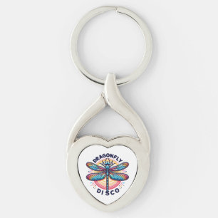 Dragonfly Dragonfly Disco Twisted Heart Silverfärgad Nyckelring