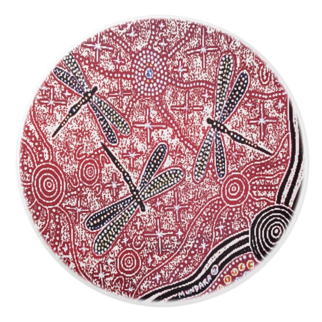 Dragonfly Dreaming Ceramic Knob Knopp (Framsidan)