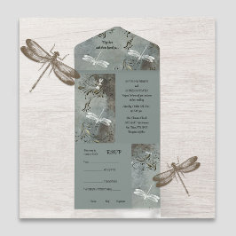 Dragonfly Dreams alla i en bröllopsinbjudan