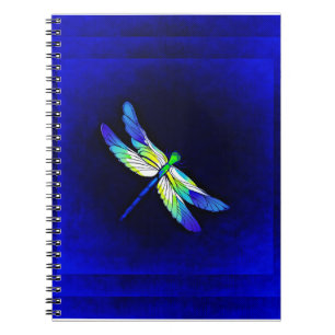 Dragonfly Electric Blue - Personalize with a namn Anteckningsbok Med Spiral