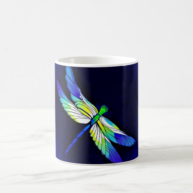 Dragonfly Electric Blue - Personalize with a namn Kaffemugg (Center)