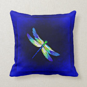 Dragonfly Electric Blue - Personalize with a namn Kudde
