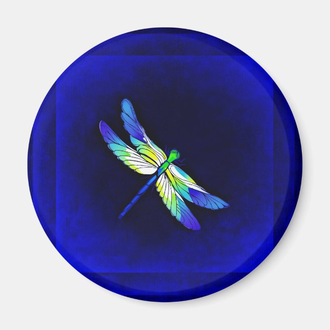 Dragonfly Electric Blue - Personalize with a namn Magnet (Framsidan)