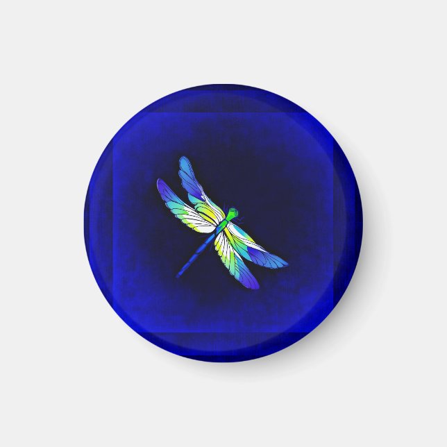 Dragonfly Electric Blue - Personalize with a namn Magnet (Framsidan)