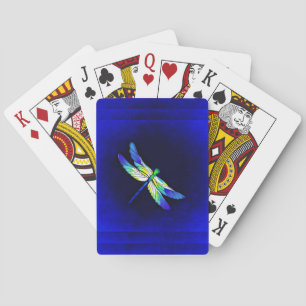 Dragonfly Electric Blue - Personalize with a namn Spelkort