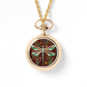 Dragonfly Elegant Jeweled 2 Folk Art Armbandsur