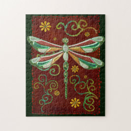 Dragonfly Elegant Jeweled 2 Folk Art Pussel