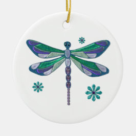 Dragonfly Elegant Jeweled Folk Art Julgransprydnad Keramik