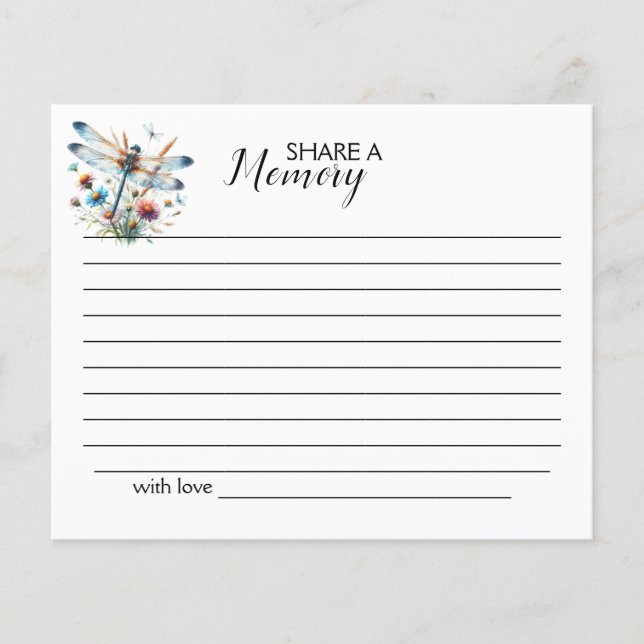 Dragonfly  ett minne, enkelt funktionskort (Framsida)