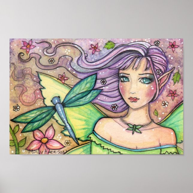 Dragonfly Fairy Poster av Molly Harrison (Framsidan)